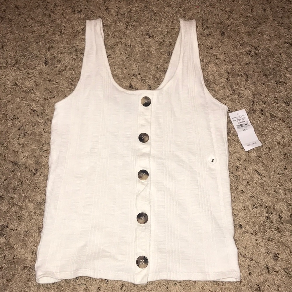 White fake buttoned AE